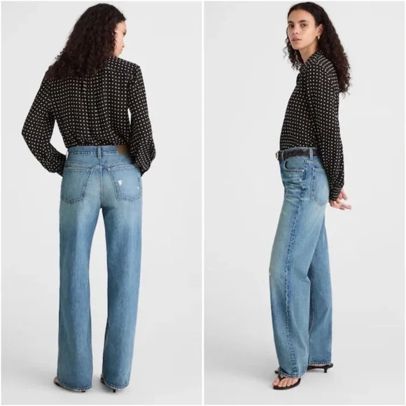 NEW Madewell The Low-Slung Baggy Jean Robertson Wash Rigid Size 28 NWOT - Picture 2 of 14